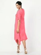 Myshka Women's Pink A-Line Solid Kurta | Grocsy