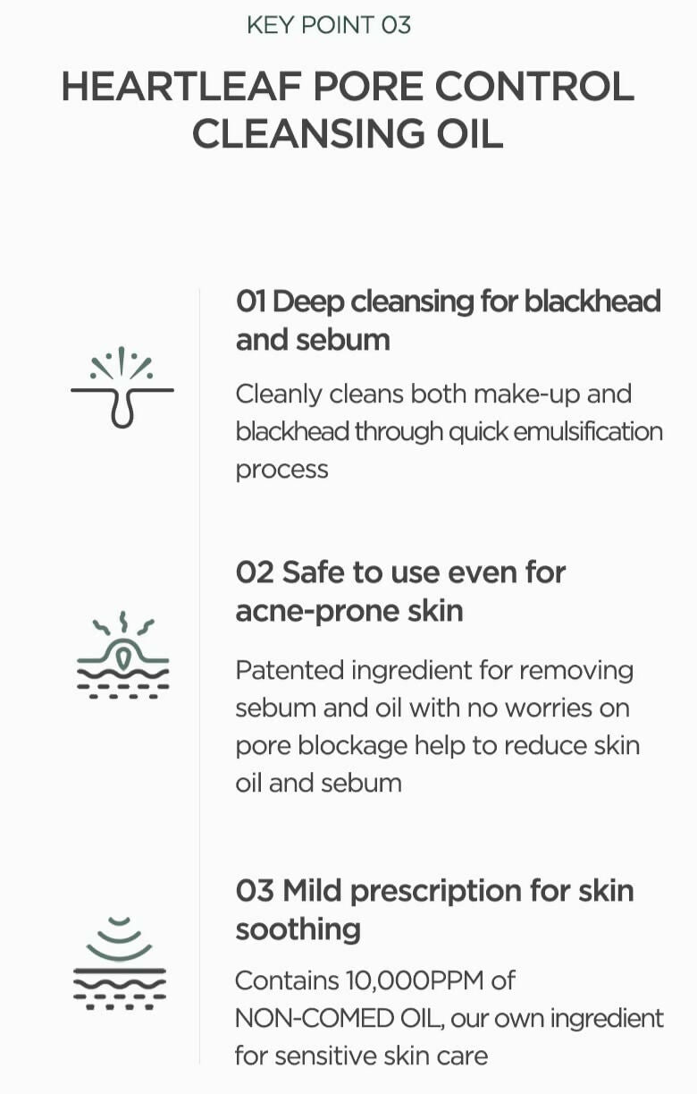 Anua Heartleaf Pore Control Cleansing Oil - Korean Skincare | Grocsy