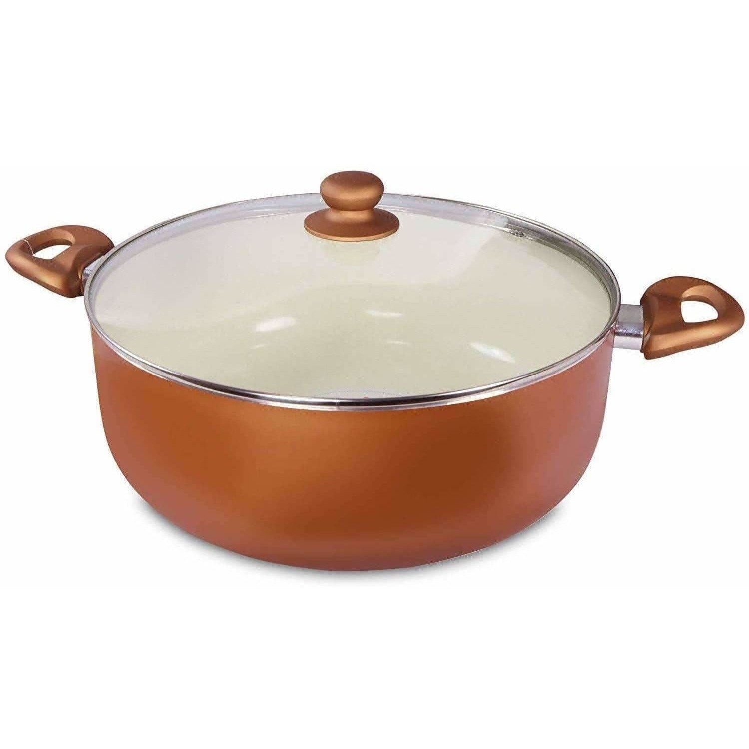 Ceramic Coated Nonstick Aluminium Biriyani Pot (6 Litre,28 cm) | Grocsy