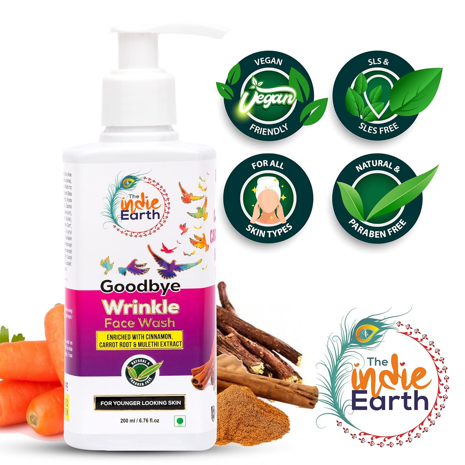 The Indie Earth Goodbye Wrinkle (Anti-Ageing) Facewash | Grocsy