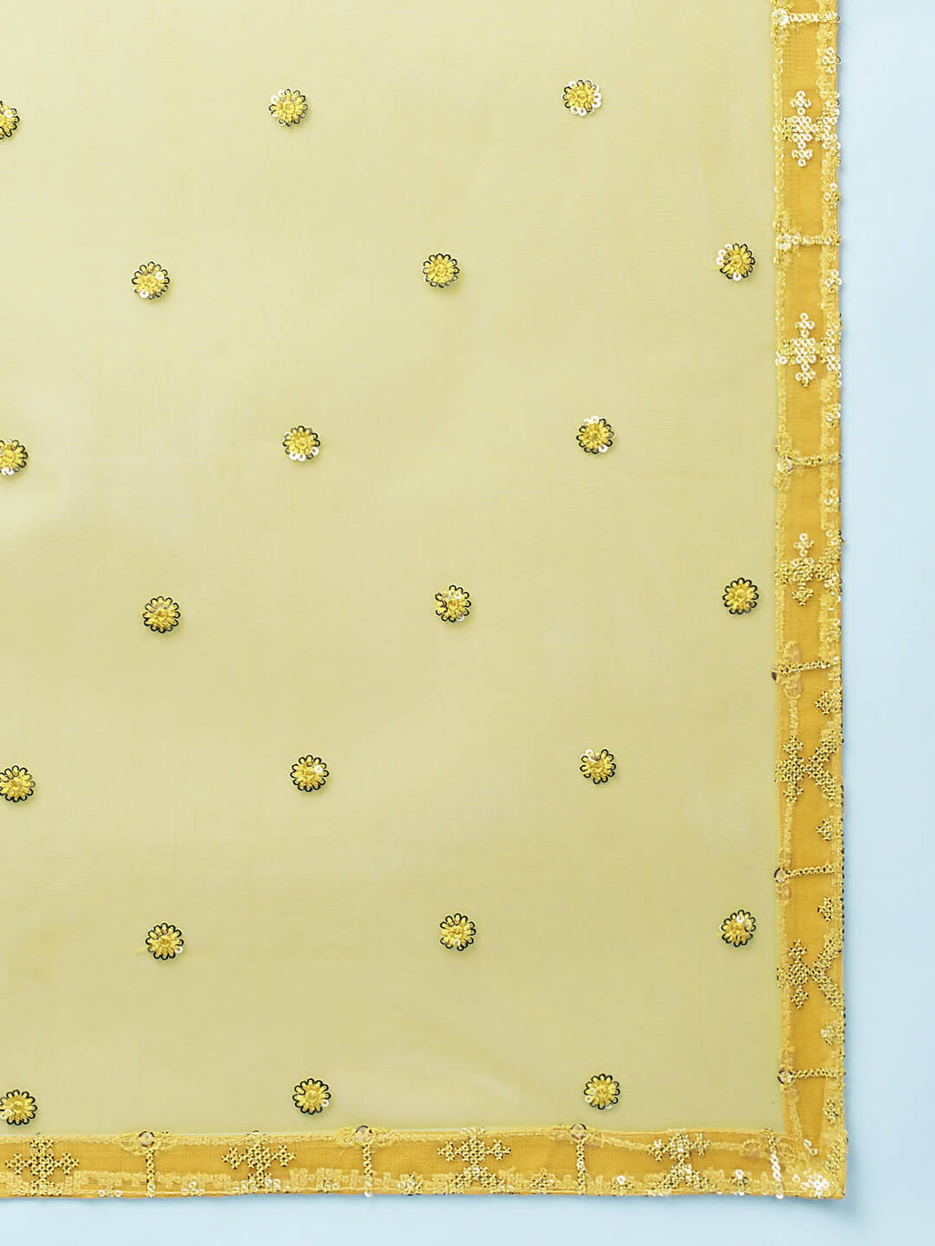 House of Panchhi Mustard Net Sequinse Work Lehenga & Blouse, Dupatta | Grocsy