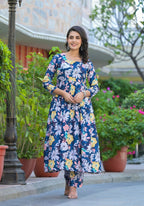 Designer Stylish Blue Ab Cotton Suit With Dupatta - Anbazaar | Grocsy
