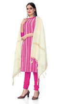 Pink Cotton Jacquard Woven Unstitched Dress Material - Amara | Grocsy