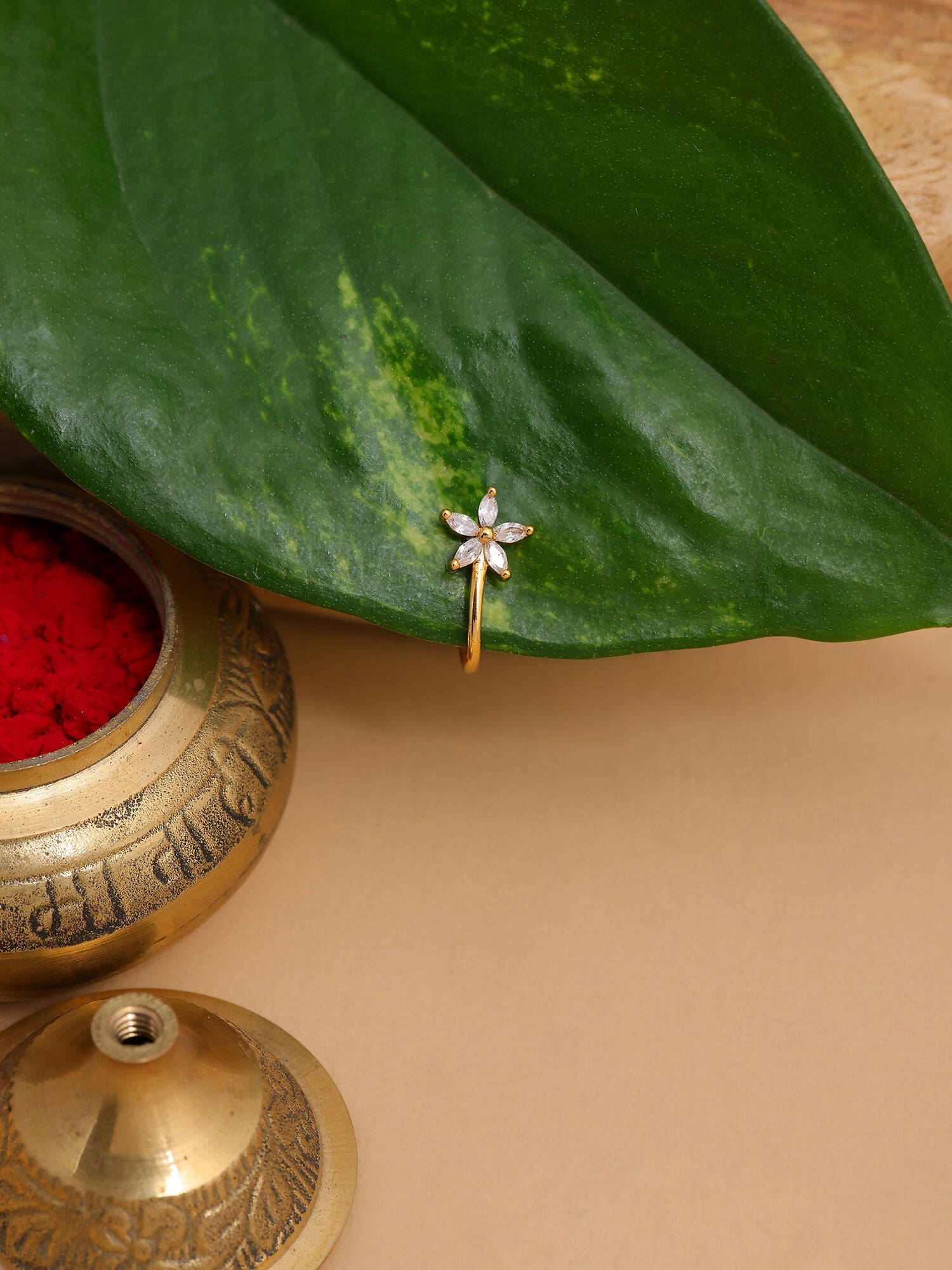 Ruby Raang Gold Star Nose Pin | Grocsy
