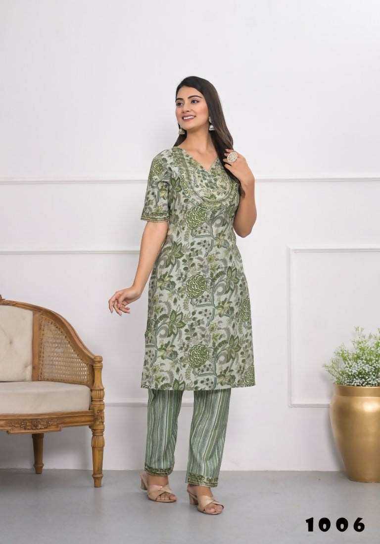 Festive Wear Ethnic Green chanderi Stitched Suit - Anbazaar | Grocsy