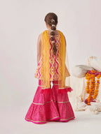Joban Fashion Girl's Pink Yellow Color Sharara Set | Grocsy