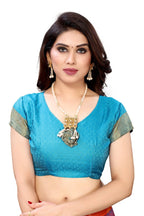 Vamika Banarasi Jacquard Weaving Rama Green Saree | Grocsy