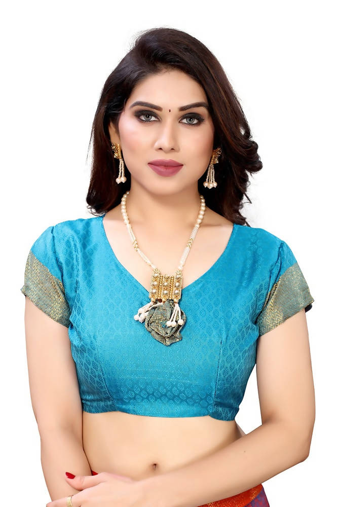 Vamika Banarasi Jacquard Weaving Rama Green Saree | Grocsy
