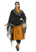 Mominos Fashion Moeza Women's Handloom Cotton Black Dupatta | Grocsy