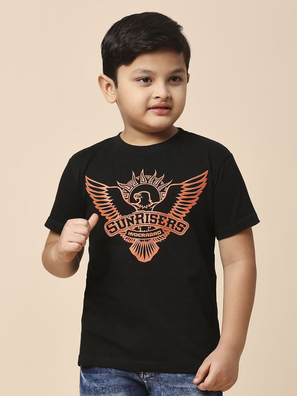 Fancode Kids Typography Printed Round Neck Sunrisers Hyderabad IPL T-Shirt | Grocsy