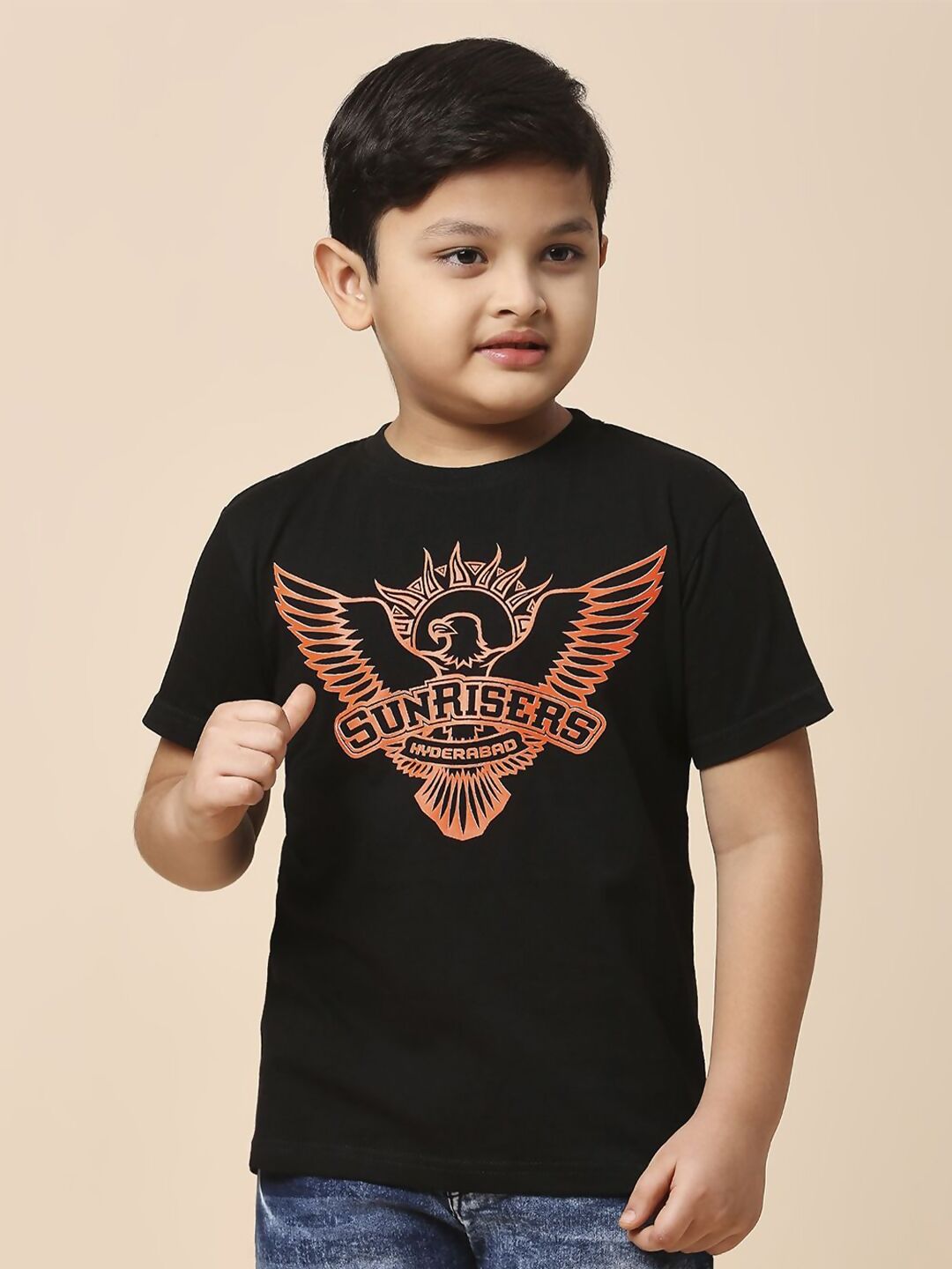 Fancode Kids Typography Printed Round Neck Sunrisers Hyderabad IPL T-Shirt | Grocsy