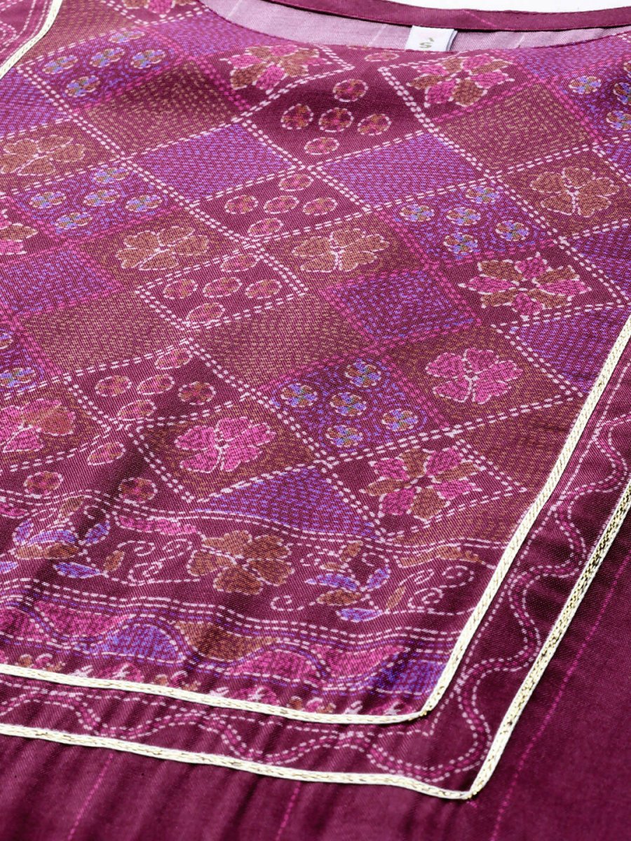 Ahalyaa Women's Traditional wear Kurta - Purple | Grocsy