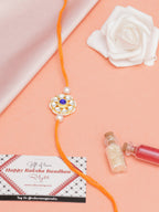 Designer kundan Rakhi - Ruby Raang | Grocsy