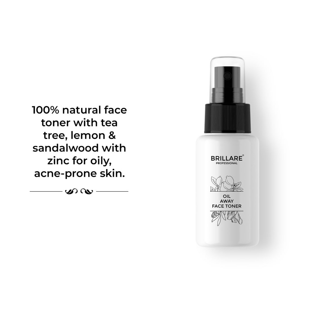 Brillare Oil Away 100% Natural Face Toner With Tea Tree Lemon and Zinc | Grocsy