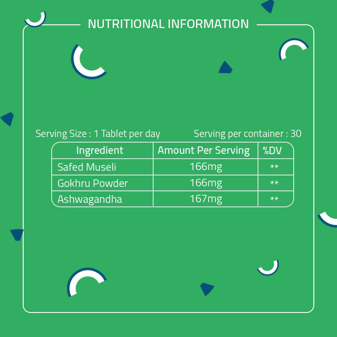 Laurik Perfomax Safed Musli, Ashwagandha, Gokhru Tablets | Supports Strength And Vitality | Grocsy