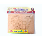 Kraftsman English Alphabets Wooden Jigsaw Puzzles Lion Shape Puzzle | Color Kit Included | Grocsy
