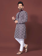 Indian Men's Kurta Pajama Set for Party Wear by Infinity Export | Grocsy