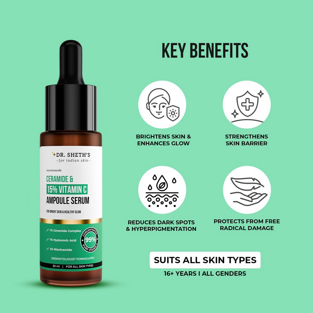 Dr. Sheth's Ceramide & 15% Vitamin C Ampoule Serum | Grocsy