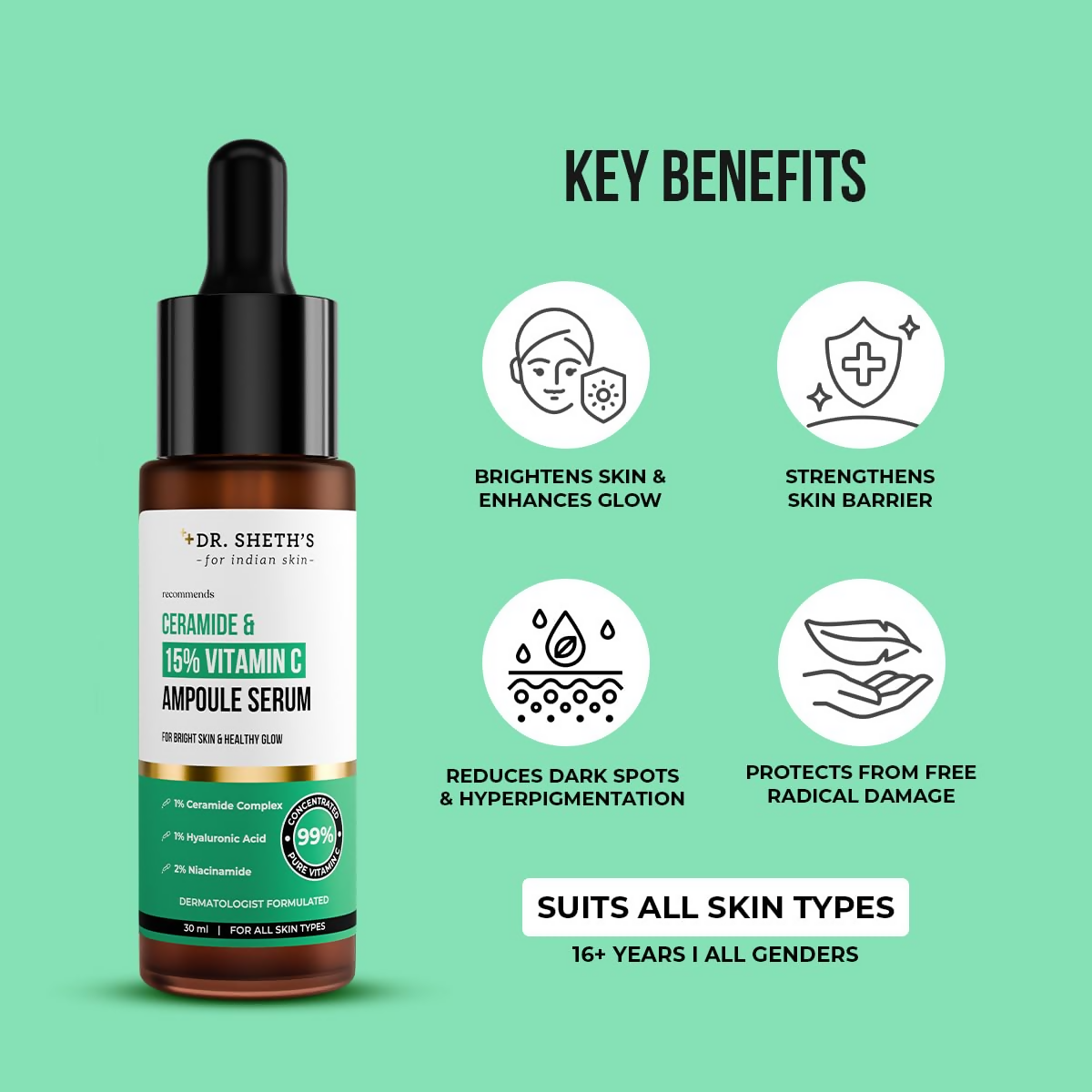 Dr. Sheth's Ceramide & 15% Vitamin C Ampoule Serum | Grocsy