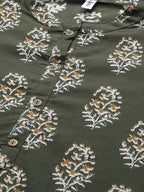 Yufta Green And off White Kurta And Palazzo Set | Grocsy