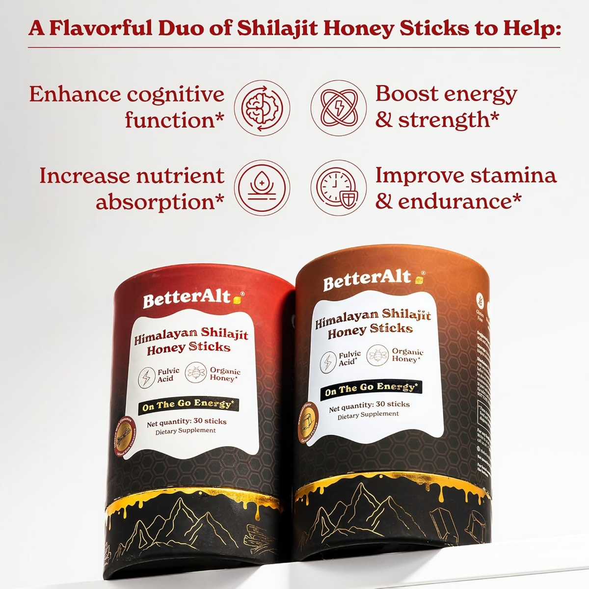 Better Alt Pure Himalayan Sj Energy Sticks Cinnamon & Caramel Combo | Grocsy