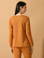Myshka Women's Mustard Solid Solid Jacket | Grocsy