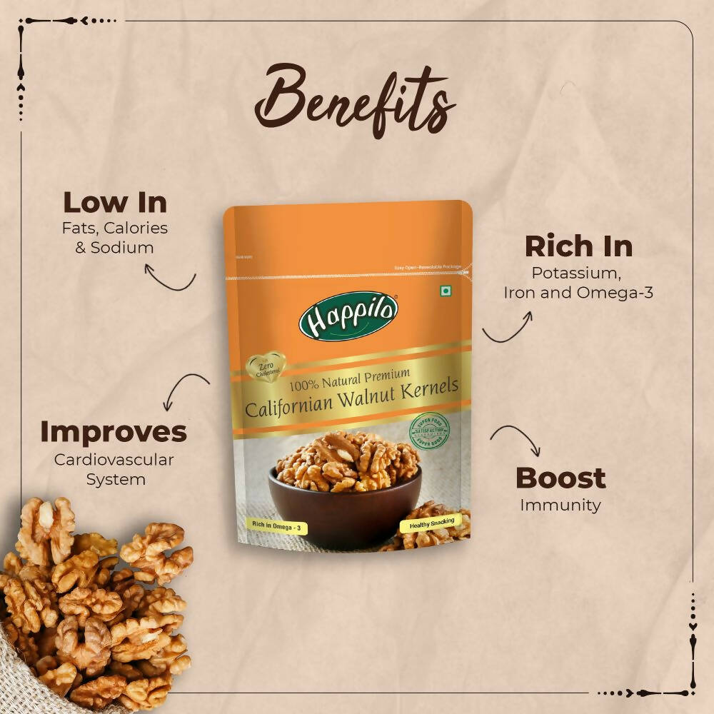Happilo 100% Natural Californian Walnut Kernels | Grocsy