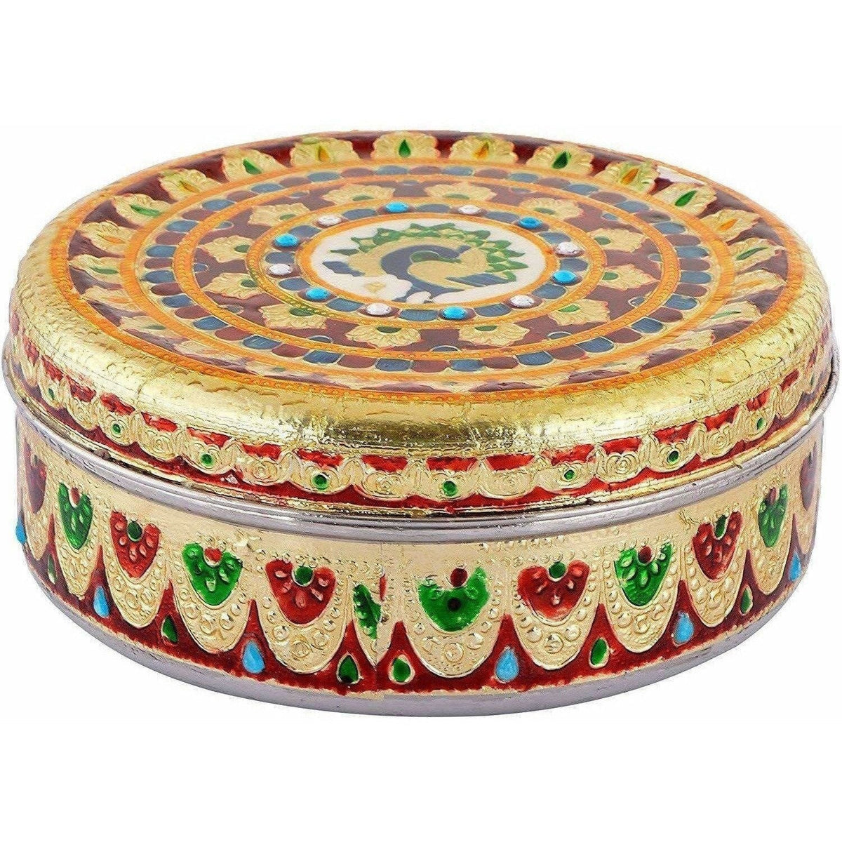 Handicraft Stainless Steel Multipurpose Storage Container , Steel Dry Fruit Box | Grocsy