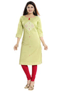 Snehal Creations Easy Breezy Liril Green Cotton Printed Tunic | Grocsy