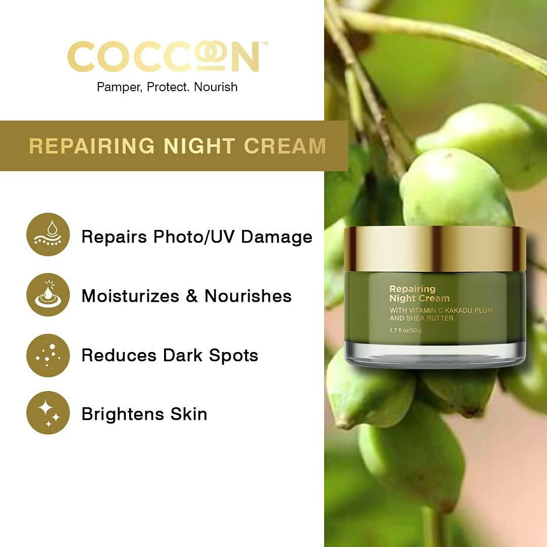 Coccoon Repairing Night Cream With Vitamin C Kakadu Plum and Shea Butter | Grocsy