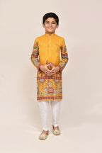 Joban Fashion Silk Yellow Kurta With Straight Fit Pant | Grocsy