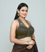 Joban Fashion Women's Dark Green Embroidered Stitched Blouse | Grocsy