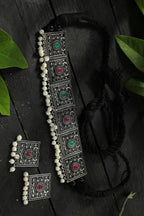Mominos Fashion Johar Kamal Statement Silver-Plated Brass Finish Kundan/Pearls Choker For Women (Multi) | Grocsy
