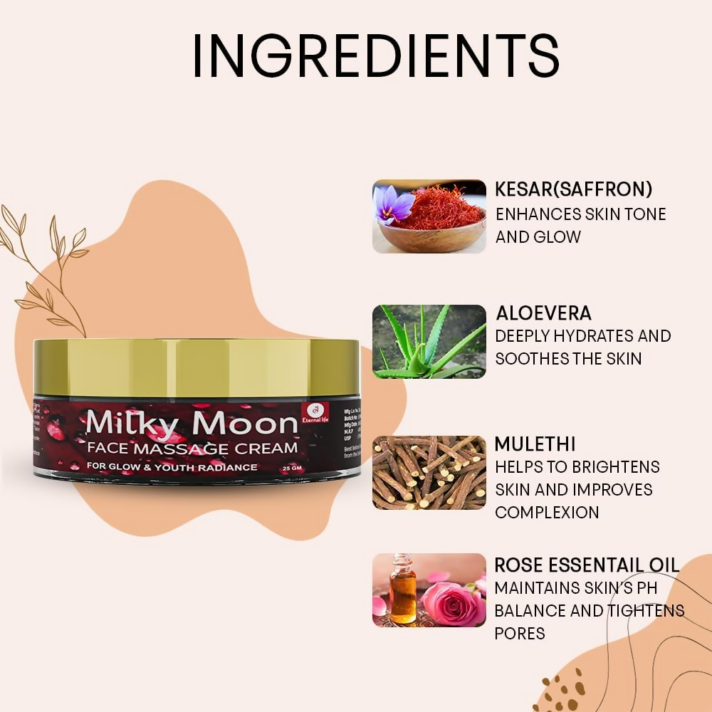 Milky Moon Face Massage Cream for Radiant Glow | Grocsy