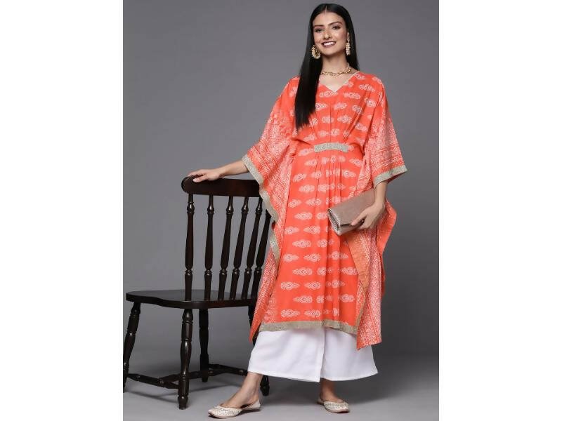 Ahalyaa Women's Traditional wear Kurta Set - Rust | Grocsy