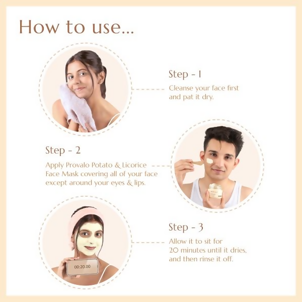 Provalo Potato & Licorice Tan Removing and Moisture Awakening Face Mask | Grocsy