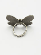 NVR Women's Silver-Toned Butterfly Shape Adjustable Finger Ring | Grocsy