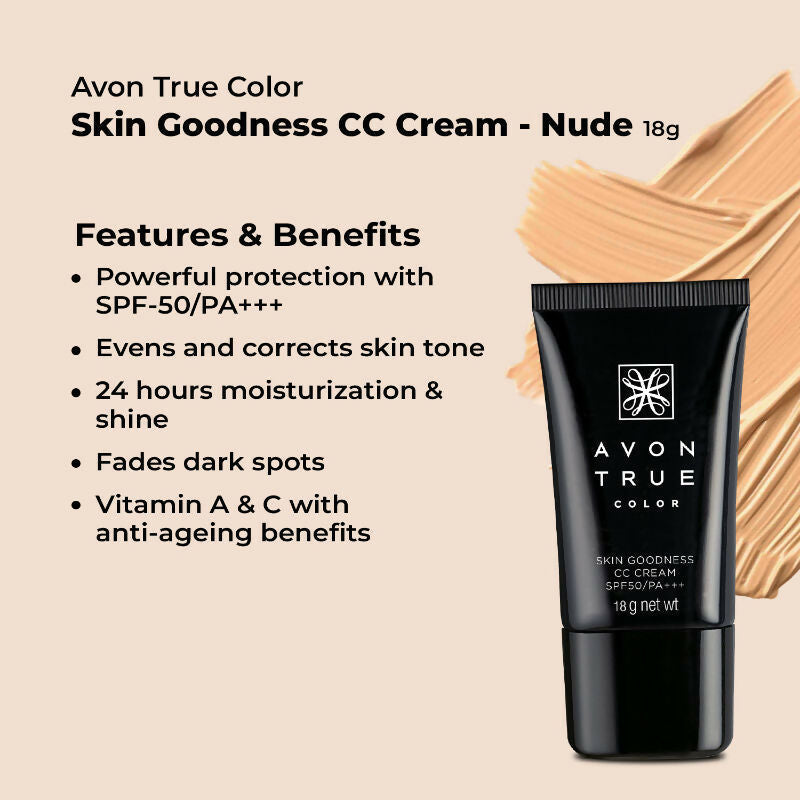 Avon True Color Skin Goodness Cc Cream Spf 50 Pa+++ Nude | Grocsy