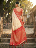 Shree Shyam Fashion Cream Soft Silk Saree | Grocsy