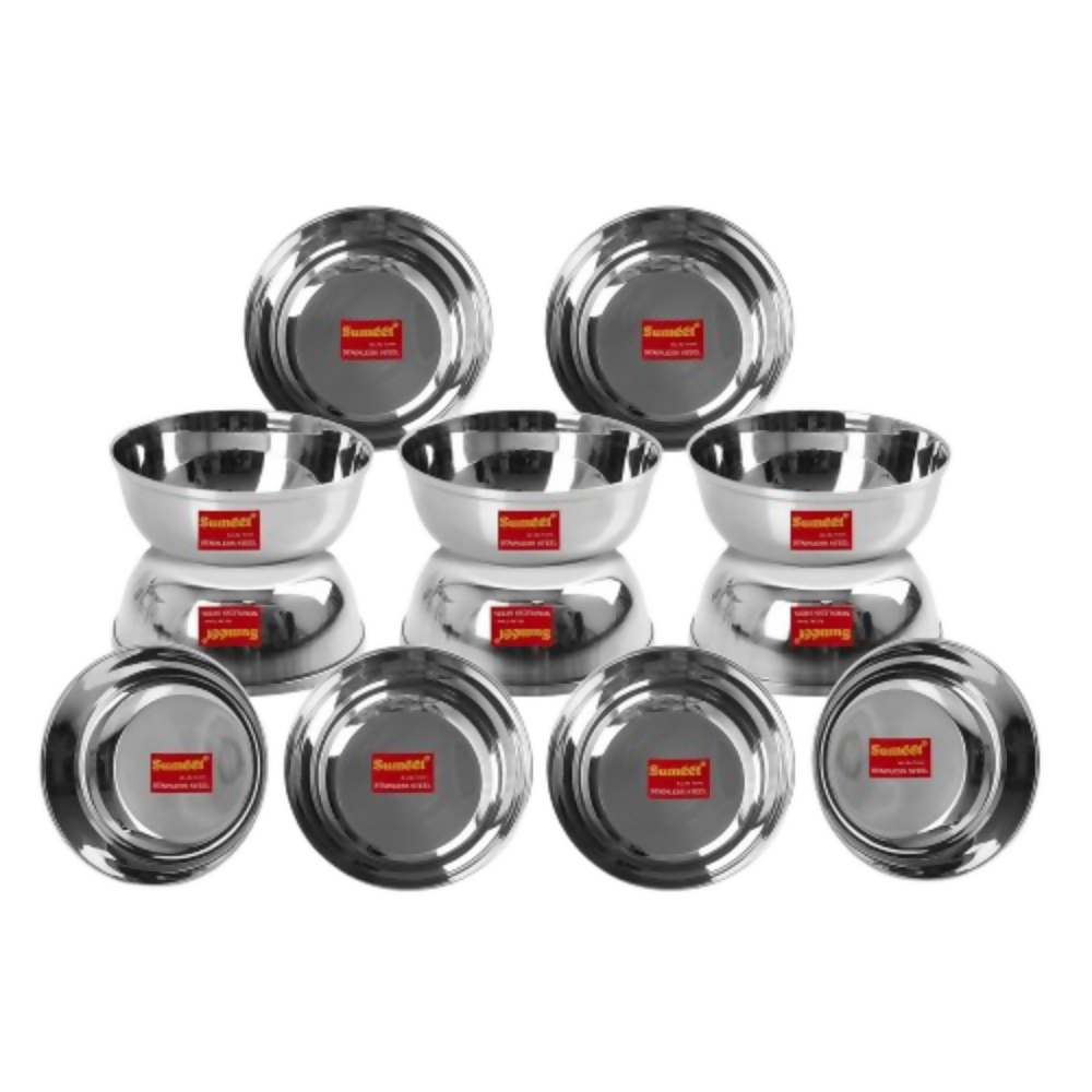 Sumeet Stainless Steel Heavy Gauge Bowl Wati Set - 200 ml | Grocsy