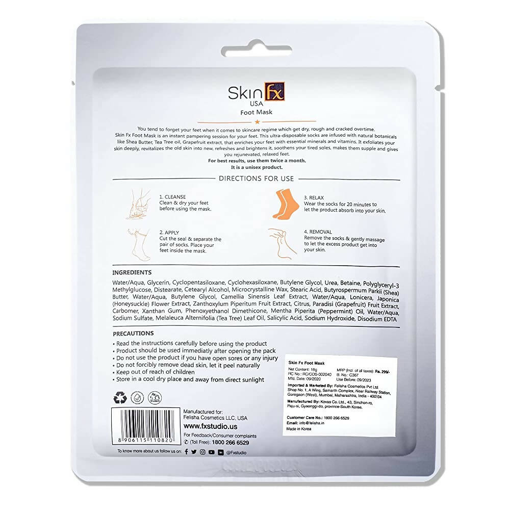Skin Fx Foot Mask For Nourishing And Smoothening | Grocsy