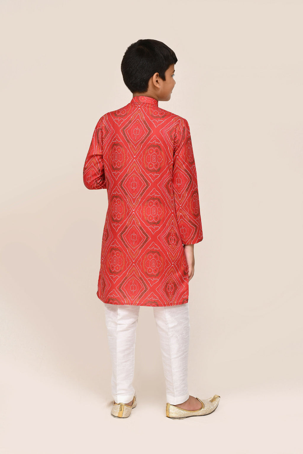 Joban Fashion Cotton Red Kurta With Straight Fit Pant | Grocsy