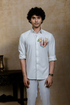 4Way White Chitra Srinivasa Shirt By Hilo Design | Grocsy