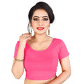 Vamika Beautiful Pink Lycra Plain Blouse | Grocsy