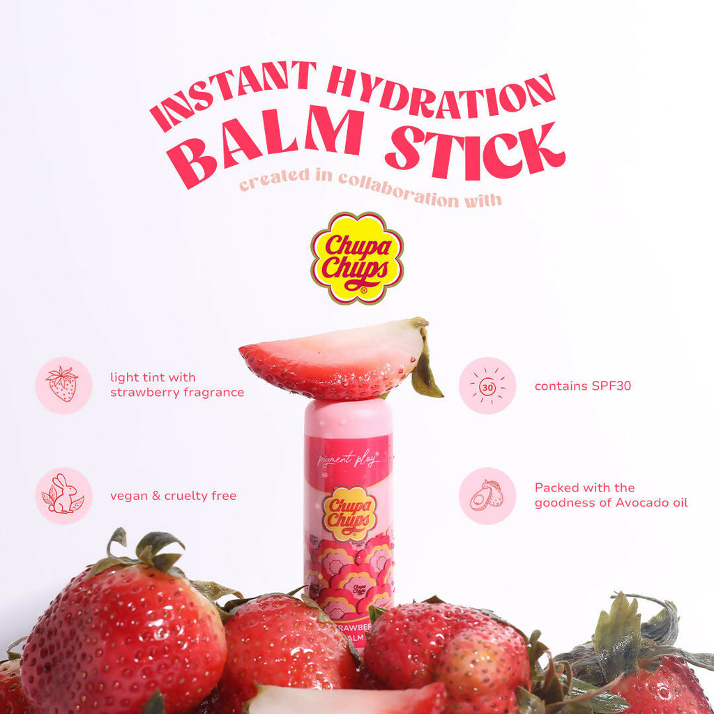 Pigment Play Chupa Chups Lip Balm With SPF 30 - Juicy Strawberry | Grocsy