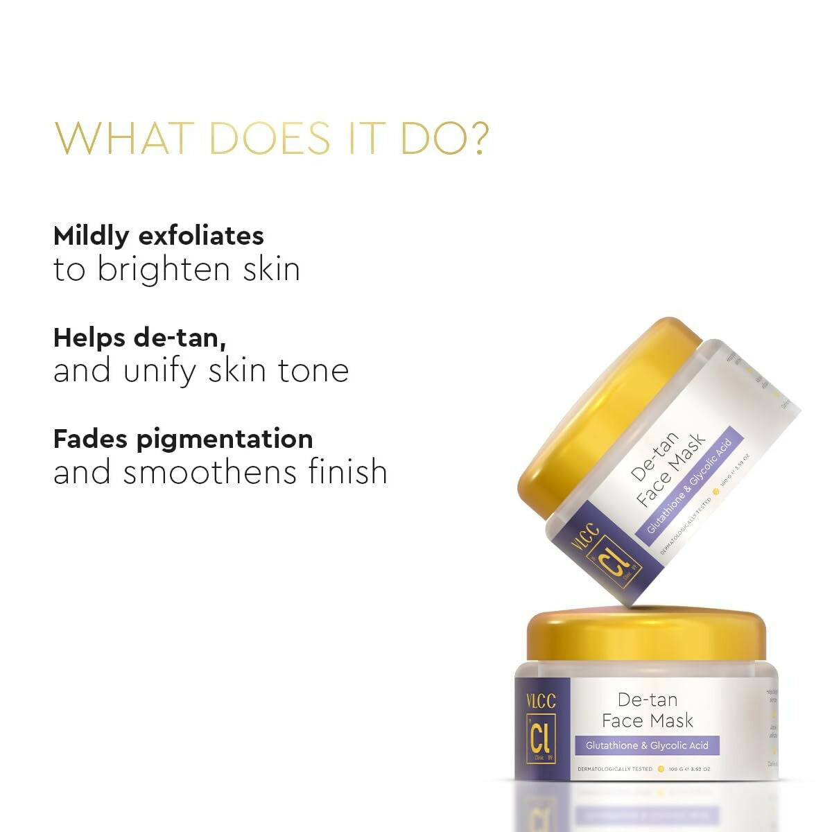 VLCC Clinic De-Tan Face Mask with Glutathione + Glycolic Acid | Grocsy