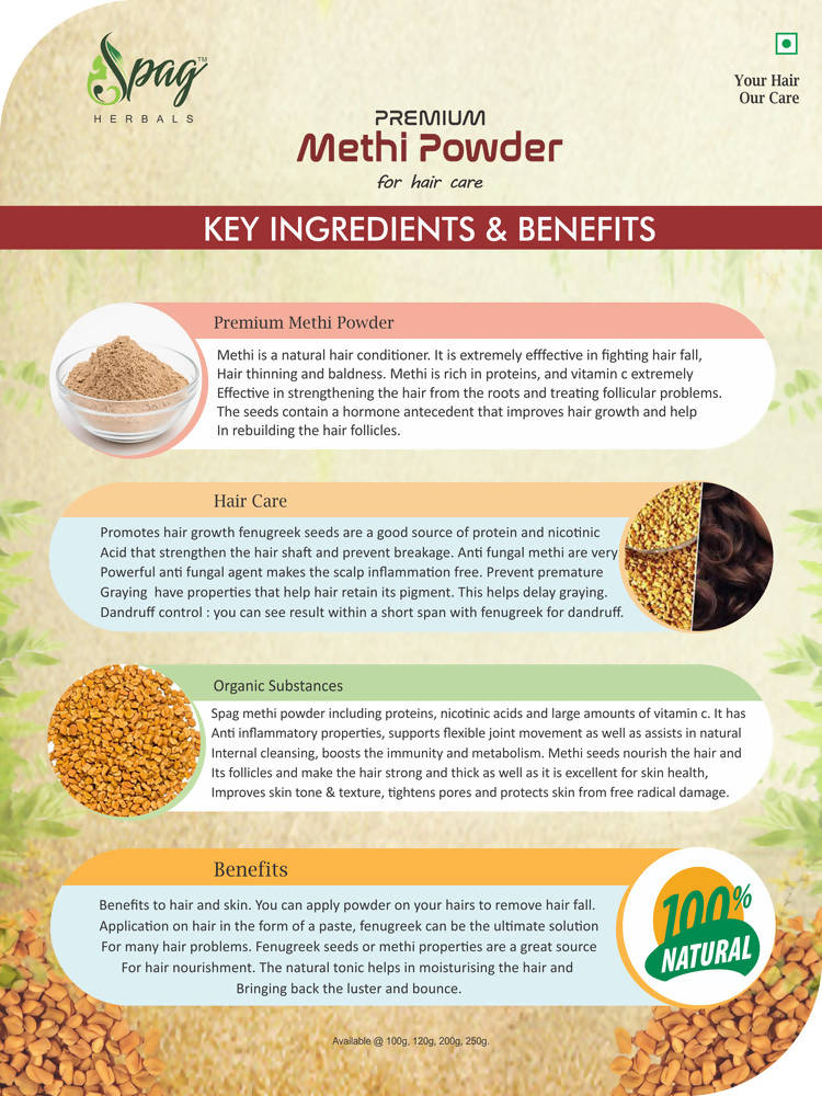 Spag Herbals Premium Methi Powder | Grocsy