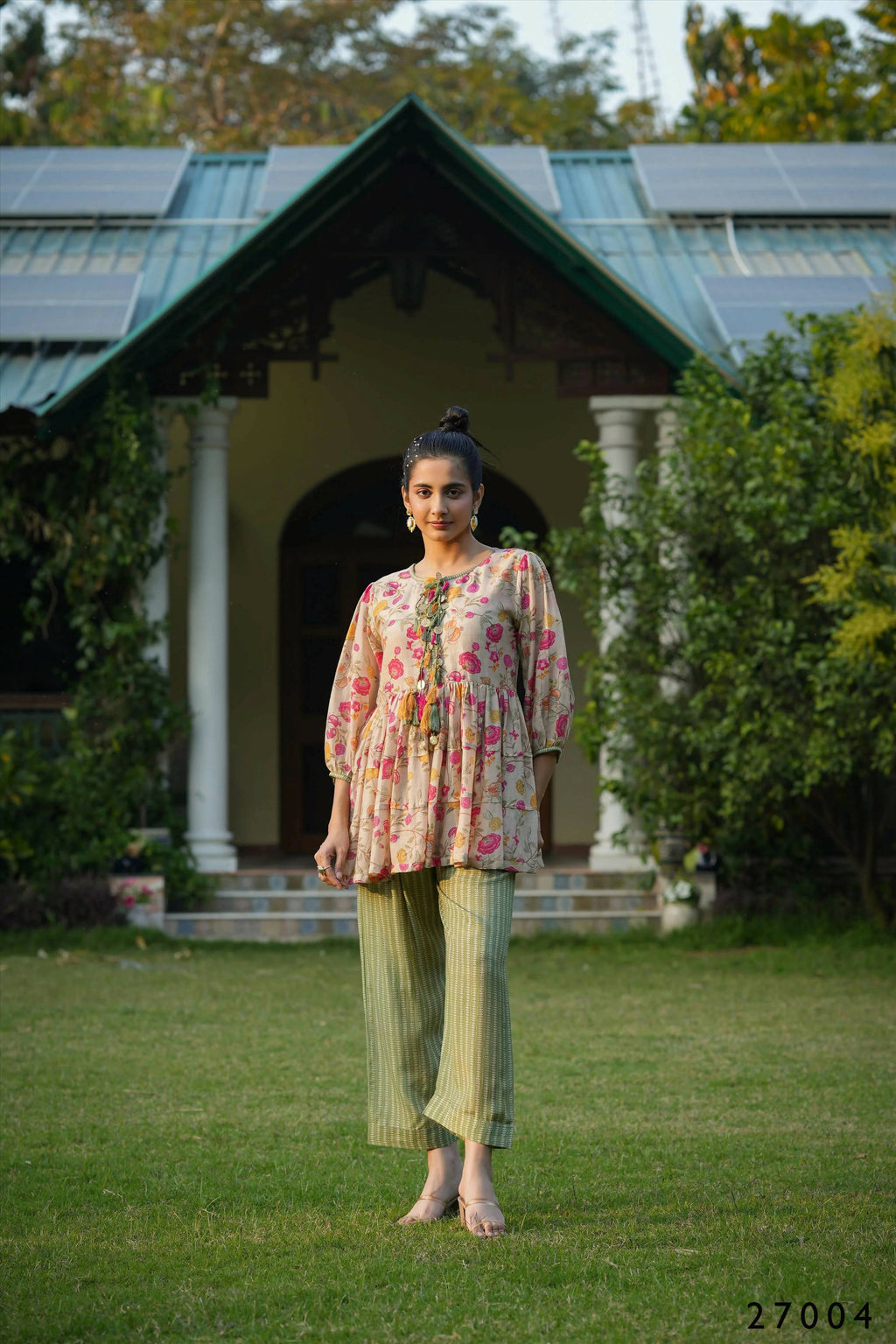 Women's Casual Fashionable Multi Mull Cotton co-ord set - Anya | Grocsy
