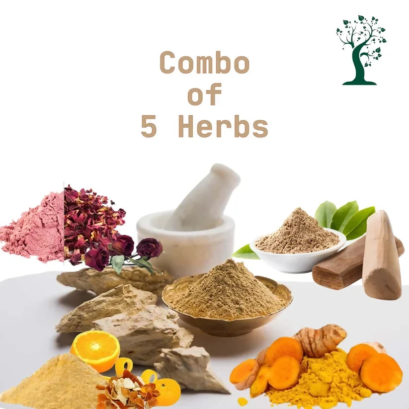 Etheric Face Pack Combo – Sandal, Rose, Orange Peel & Kasturi Turmeric Mask | Grocsy