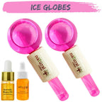 Natural Vibes Pink Ice Globes Facial Tool Set | Grocsy